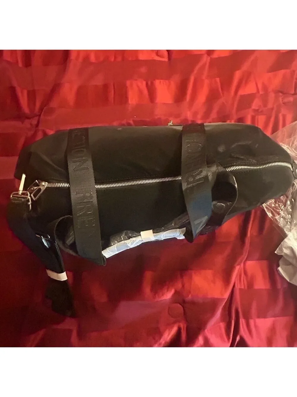 French Connection Black weekender  Duffel Bag Sleek Design